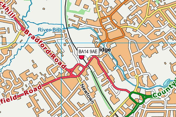 BA14 9AE map - OS VectorMap District (Ordnance Survey)