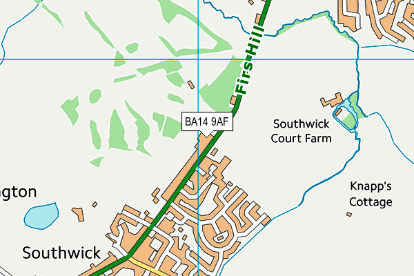 BA14 9AF map - OS VectorMap District (Ordnance Survey)