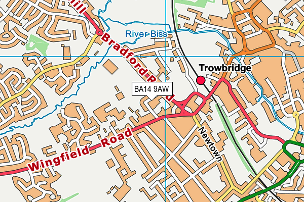Trowbridge Westbourne Tennis Club map (BA14 9AW) - OS VectorMap District (Ordnance Survey)