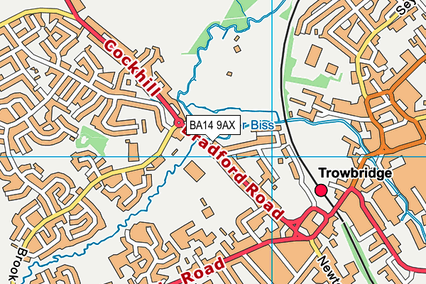 BA14 9AX map - OS VectorMap District (Ordnance Survey)