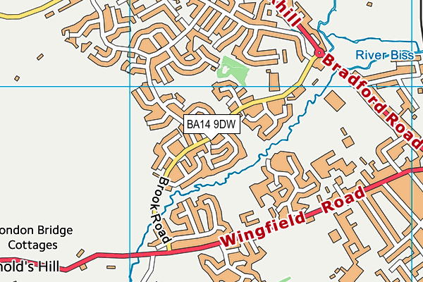 BA14 9DW map - OS VectorMap District (Ordnance Survey)