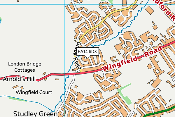 BA14 9DX map - OS VectorMap District (Ordnance Survey)