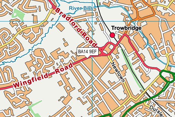 BA14 9EF map - OS VectorMap District (Ordnance Survey)