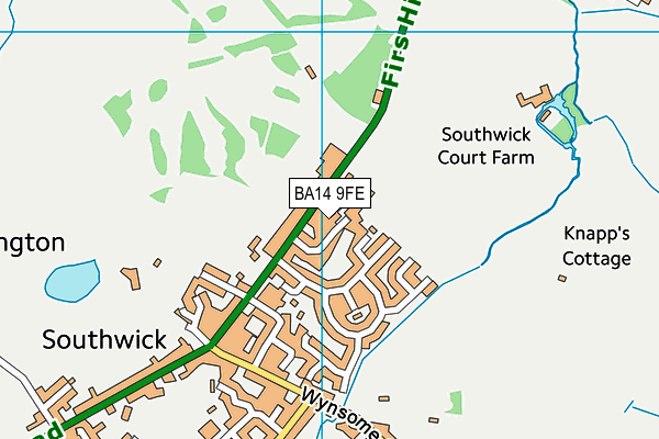 BA14 9FE map - OS VectorMap District (Ordnance Survey)