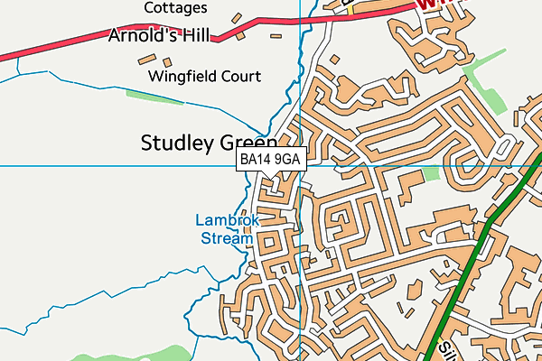 BA14 9GA map - OS VectorMap District (Ordnance Survey)