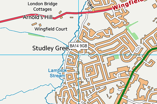 BA14 9GB map - OS VectorMap District (Ordnance Survey)