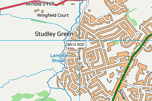 BA14 9GD map - OS VectorMap District (Ordnance Survey)