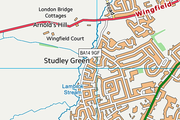 BA14 9GF map - OS VectorMap District (Ordnance Survey)