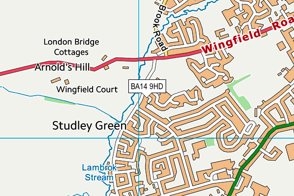 BA14 9HD map - OS VectorMap District (Ordnance Survey)