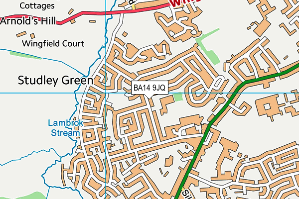 Studley Green Primary School map (BA14 9JQ) - OS VectorMap District (Ordnance Survey)