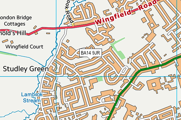 BA14 9JR map - OS VectorMap District (Ordnance Survey)