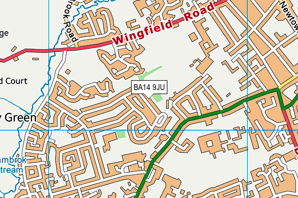 BA14 9JU map - OS VectorMap District (Ordnance Survey)