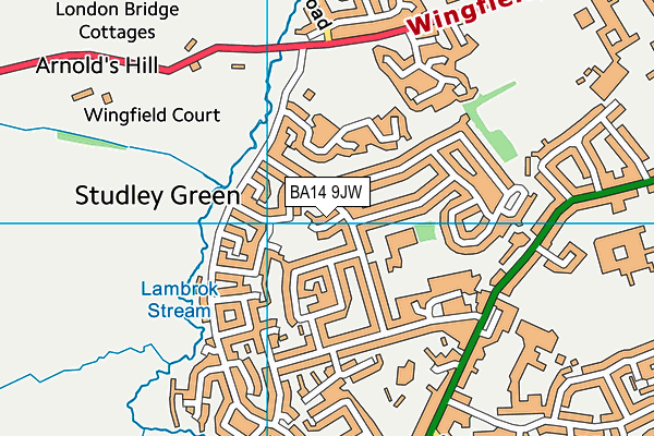 BA14 9JW map - OS VectorMap District (Ordnance Survey)