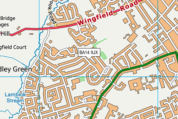 BA14 9JX map - OS VectorMap District (Ordnance Survey)