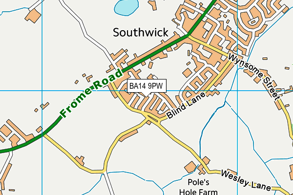 BA14 9PW map - OS VectorMap District (Ordnance Survey)