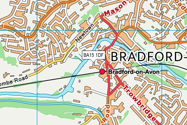 Bradford On Avon Swimming Pool map (BA15 1DF) - OS VectorMap District (Ordnance Survey)
