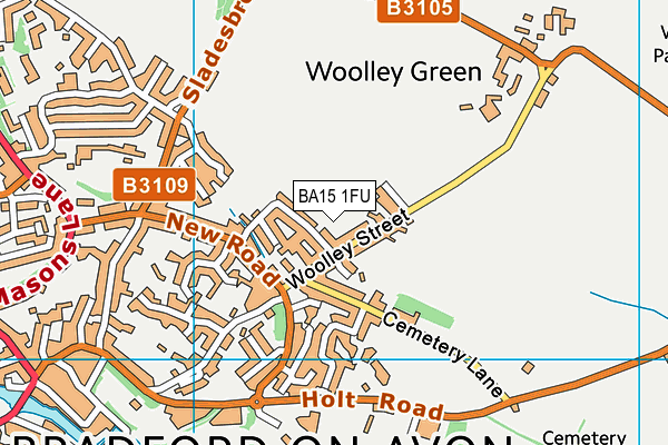 BA15 1FU map - OS VectorMap District (Ordnance Survey)