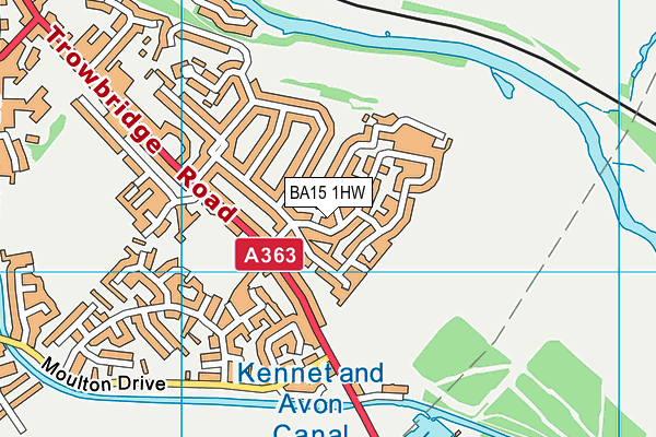 BA15 1HW map - OS VectorMap District (Ordnance Survey)