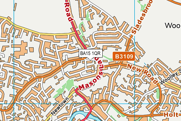 BA15 1QR map - OS VectorMap District (Ordnance Survey)