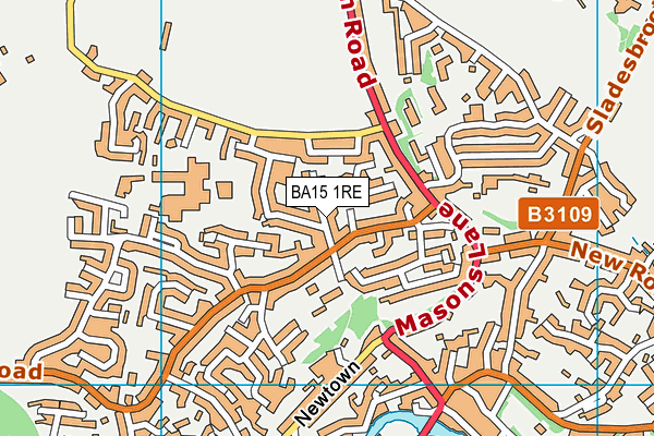 BA15 1RE map - OS VectorMap District (Ordnance Survey)