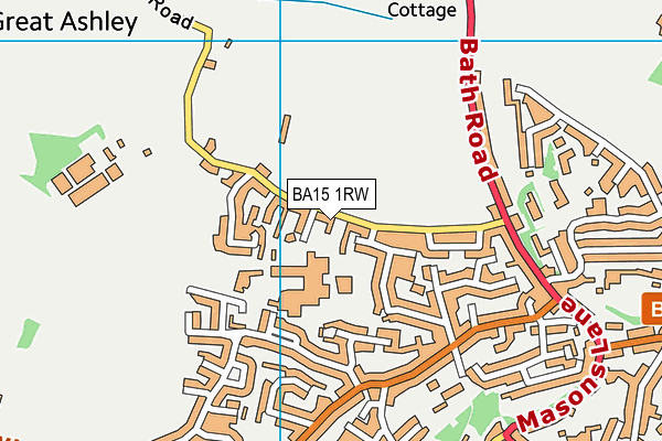 BA15 1RW map - OS VectorMap District (Ordnance Survey)