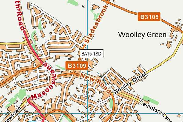 BA15 1SD map - OS VectorMap District (Ordnance Survey)