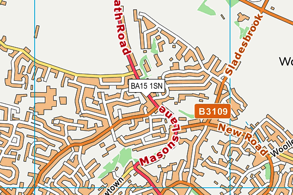 BA15 1SN map - OS VectorMap District (Ordnance Survey)