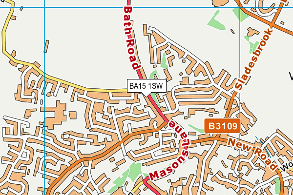 BA15 1SW map - OS VectorMap District (Ordnance Survey)