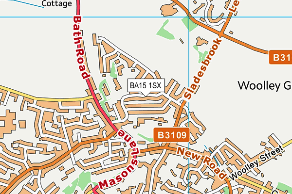BA15 1SX map - OS VectorMap District (Ordnance Survey)