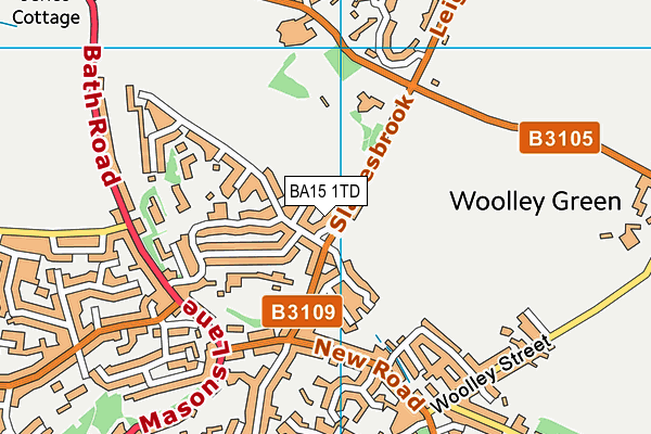 BA15 1TD map - OS VectorMap District (Ordnance Survey)