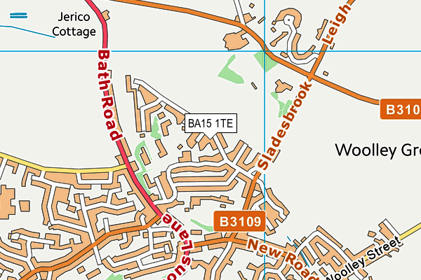 BA15 1TE map - OS VectorMap District (Ordnance Survey)