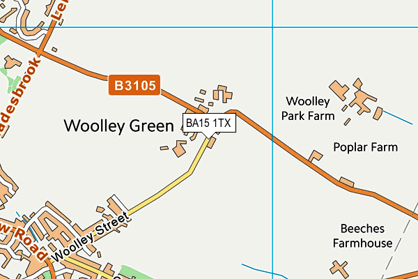 Woolley Grange Hotel map (BA15 1TX) - OS VectorMap District (Ordnance Survey)