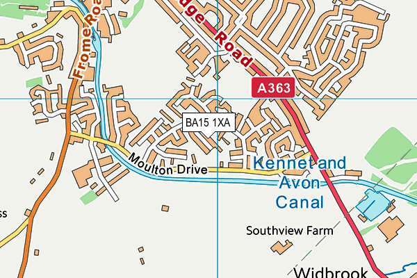 BA15 1XA map - OS VectorMap District (Ordnance Survey)