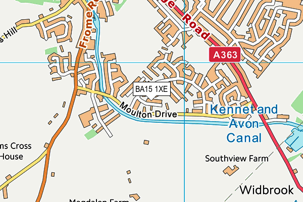 BA15 1XE map - OS VectorMap District (Ordnance Survey)