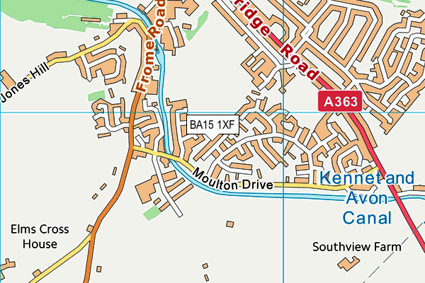 BA15 1XF map - OS VectorMap District (Ordnance Survey)