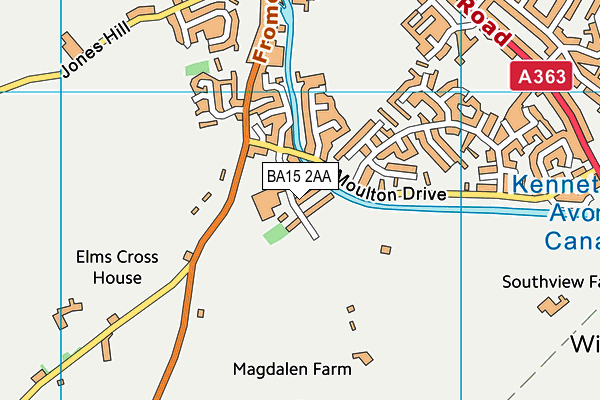 BA15 2AA map - OS VectorMap District (Ordnance Survey)