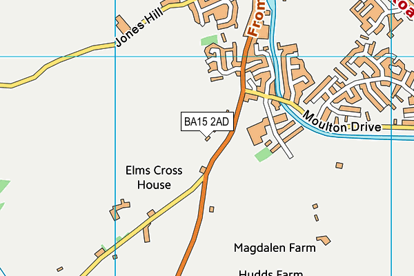 BA15 2AD map - OS VectorMap District (Ordnance Survey)