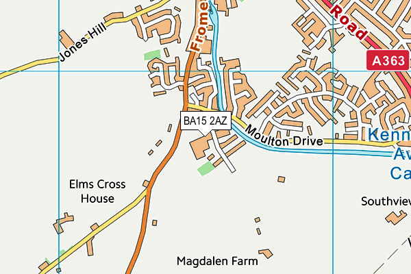 BA15 2AZ map - OS VectorMap District (Ordnance Survey)