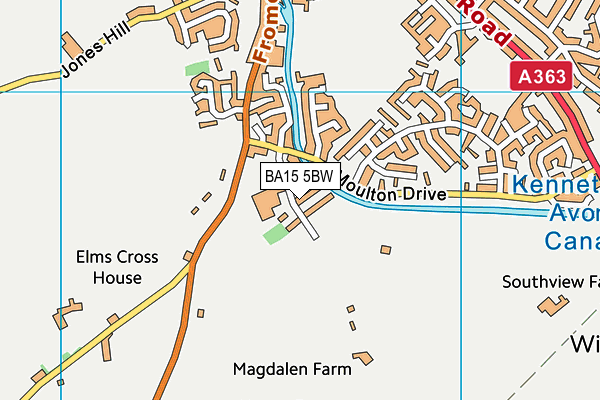 BA15 5BW map - OS VectorMap District (Ordnance Survey)