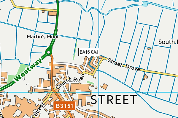 BA16 0AJ map - OS VectorMap District (Ordnance Survey)