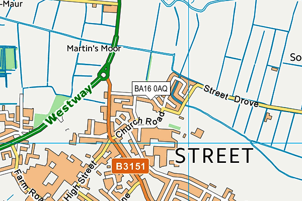 BA16 0AQ map - OS VectorMap District (Ordnance Survey)