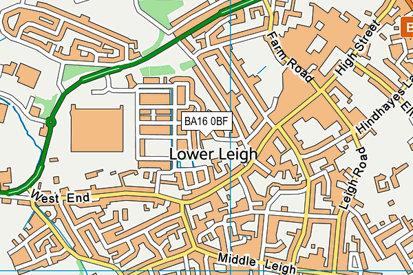 BA16 0BF map - OS VectorMap District (Ordnance Survey)
