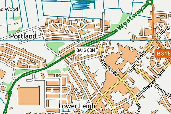 BA16 0BN map - OS VectorMap District (Ordnance Survey)