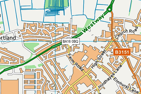 BA16 0BQ map - OS VectorMap District (Ordnance Survey)