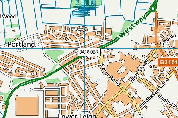 BA16 0BR map - OS VectorMap District (Ordnance Survey)