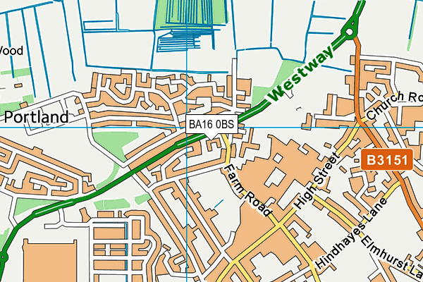 BA16 0BS map - OS VectorMap District (Ordnance Survey)