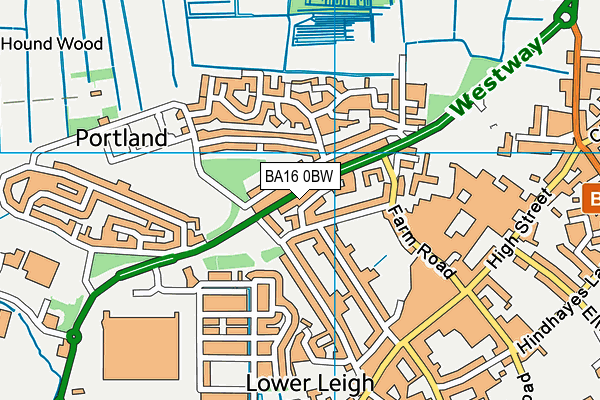 BA16 0BW map - OS VectorMap District (Ordnance Survey)