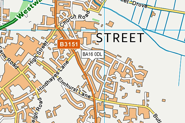 BA16 0DL map - OS VectorMap District (Ordnance Survey)