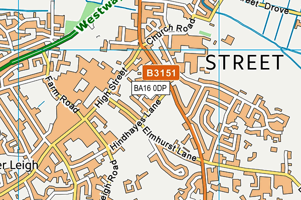 BA16 0DP map - OS VectorMap District (Ordnance Survey)