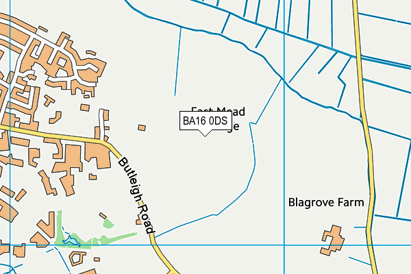 BA16 0DS map - OS VectorMap District (Ordnance Survey)